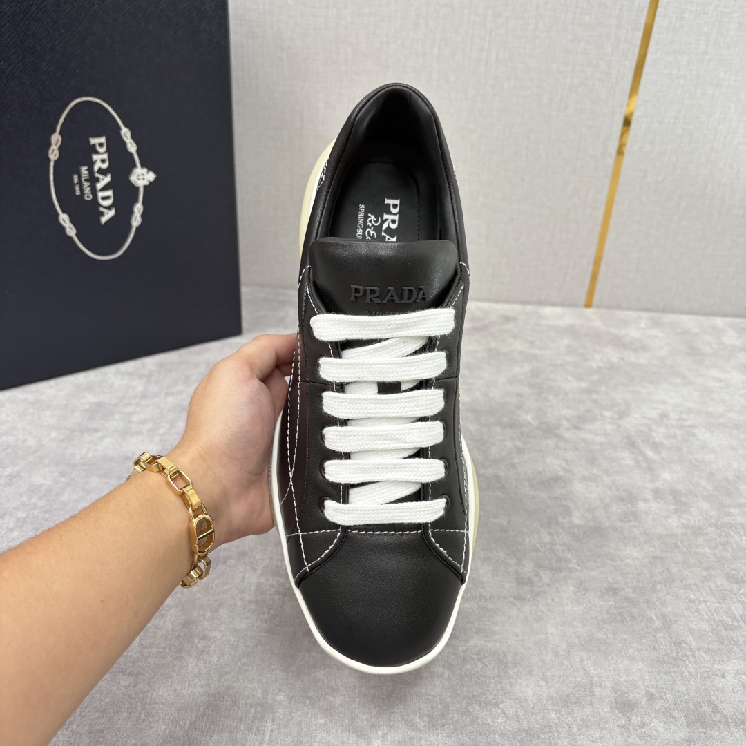 💋💍P家新品 Prad* 普拉-达 新款男士皮革拼接休闲运动鞋！莞产顶级原材料. 官网同步发售 官方 8