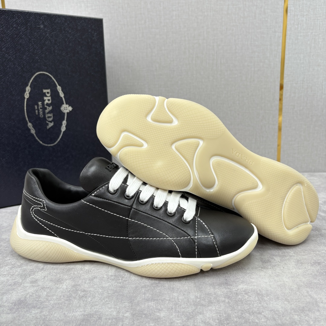 💋💍P家新品 Prad* 普拉-达 新款男士皮革拼接休闲运动鞋！莞产顶级原材料. 官网同步发售 官方 8