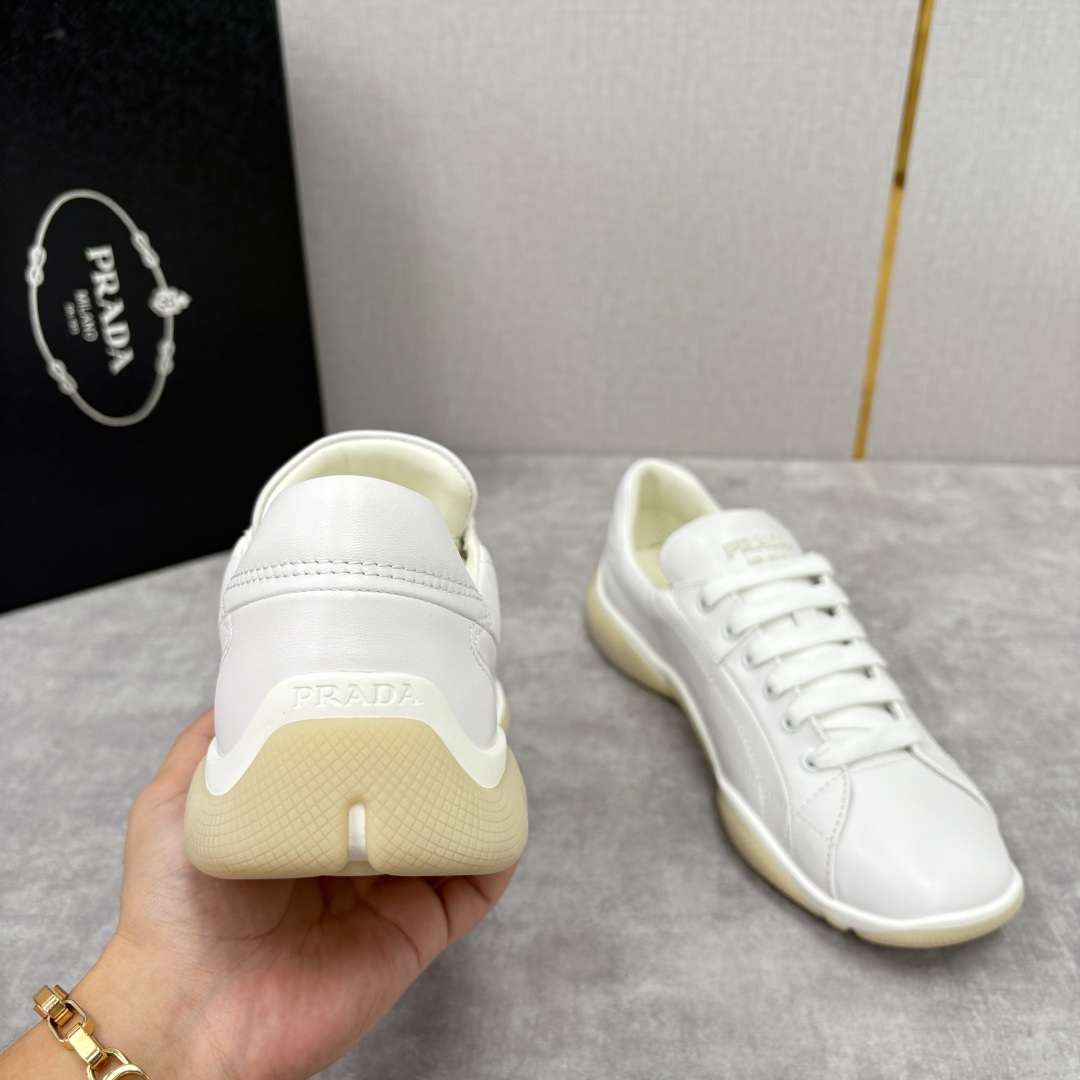 💋💍P家新品 Prad* 普拉-达 新款男士皮革拼接休闲运动鞋!莞产顶级原材料. 官网同步发售 官方 8
