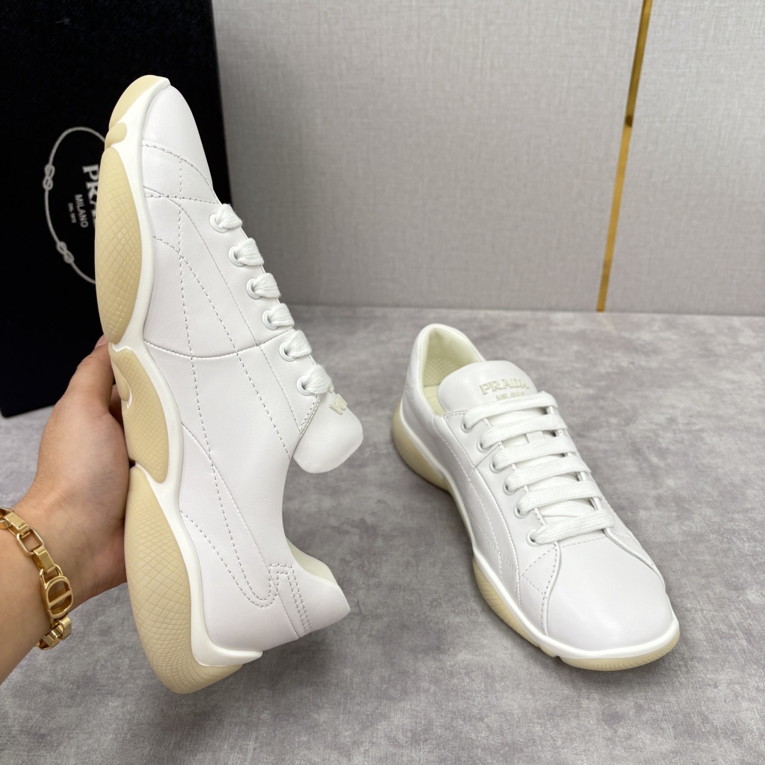 💋💍P家新品 Prad* 普拉-达 新款男士皮革拼接休闲运动鞋!莞产顶级原材料. 官网同步发售 官方 8
