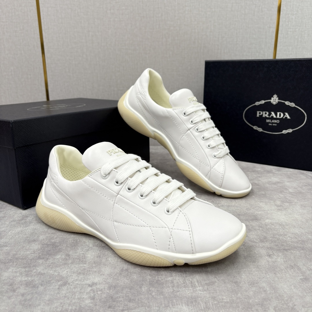 💋💍P家新品 Prad* 普拉-达 新款男士皮革拼接休闲运动鞋!莞产顶级原材料. 官网同步发售 官方 8