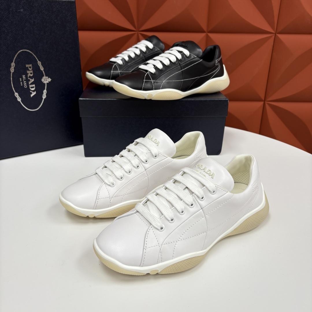 💋💍P家新品 Prad* 普拉-达 新款男士皮革拼接休闲运动鞋!莞产顶级原材料. 官网同步发售 官方 8