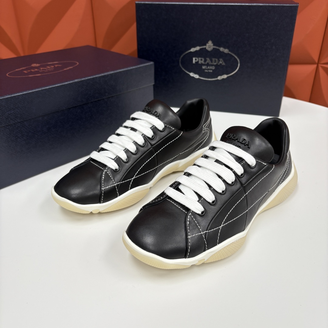 💋💍P家新品 Prad* 普拉-达 新款男士皮革拼接休闲运动鞋!莞产顶级原材料. 官网同步发售 官方 8