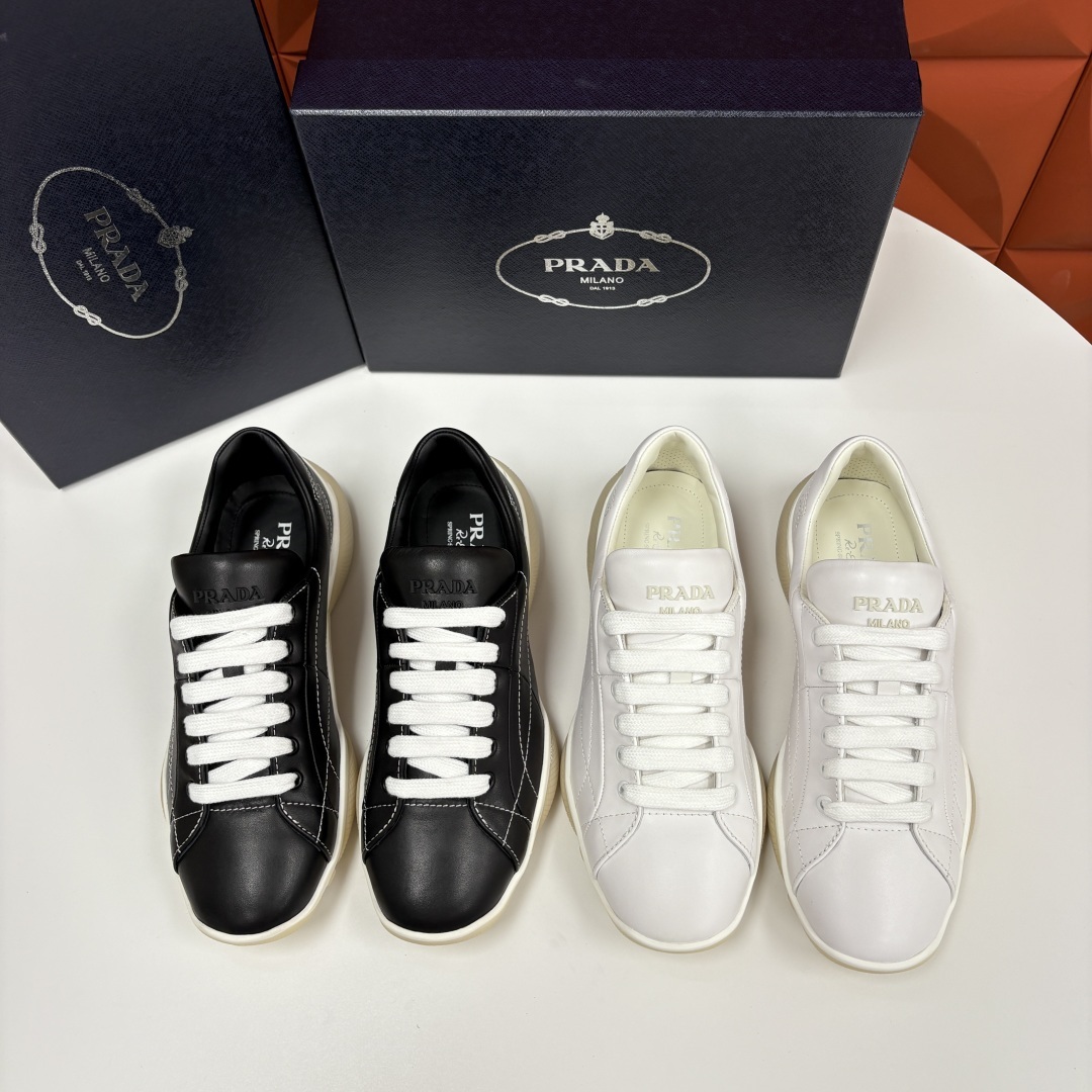 💋💍P家新品 Prad* 普拉-达 新款男士皮革拼接休闲运动鞋!莞产顶级原材料. 官网同步发售 官方 8