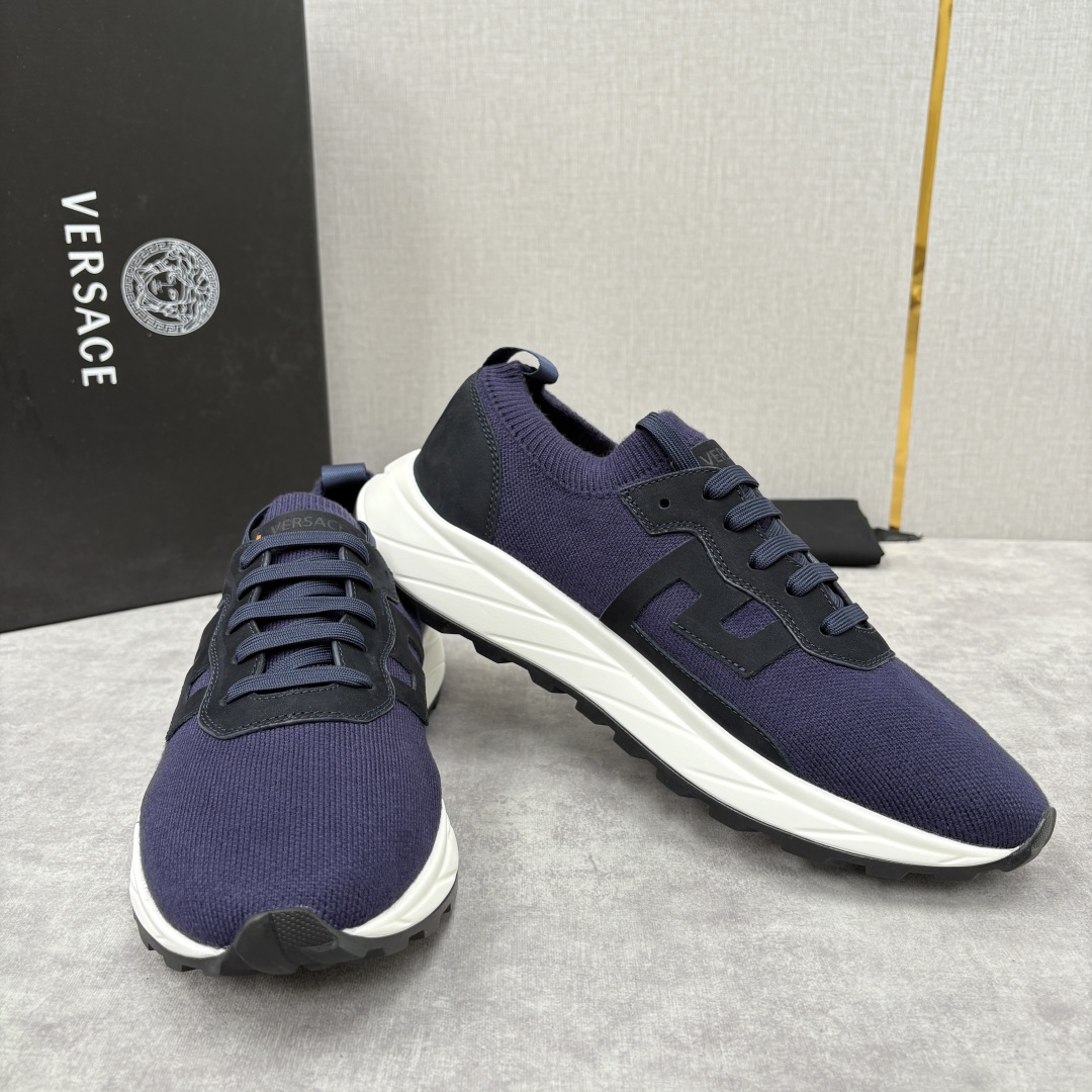 💋💍VS 家新品 Versac* 范思-哲 新款男士飞织休闲鞋，侧面饰以品牌标志性的设计语言，诠释时尚与