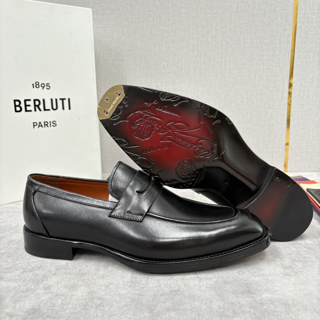 💋💍BERLUT* 布鲁提 新品男士乐福鞋皮鞋 Berlut*的一款标志性鞋履 意大利进口/鳄鱼纹压纹牛