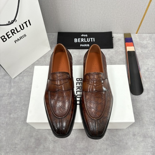 Berluti Men's Croc-Embossed Leather Loafers - Hand-Colored Italian Craftsmanship 1 Berluti Men's Croc-Embossed Leather Loafers - Hand-Colored Italian Craftsmanship