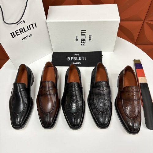 Berluti Men's Leather Loafers Slip-on Dress Shoes Classic Style 1 Berluti Men's Leather Loafers Slip-on Dress Shoes Classic Style