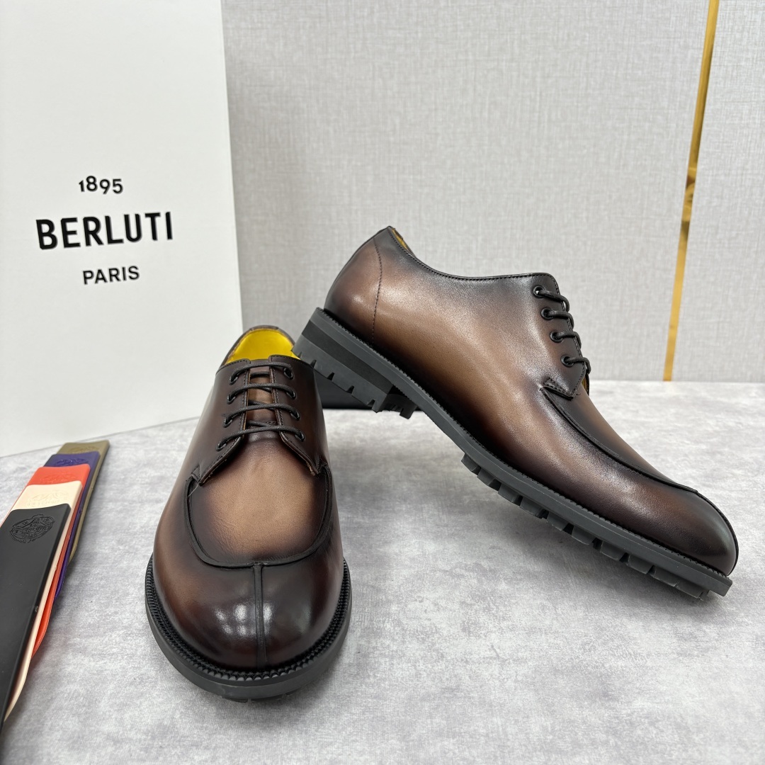 💋💍Berlut* 布鲁提 新品上架 New Oslo 皮革德比鞋官方 22,600 这款系带皮鞋选用优
