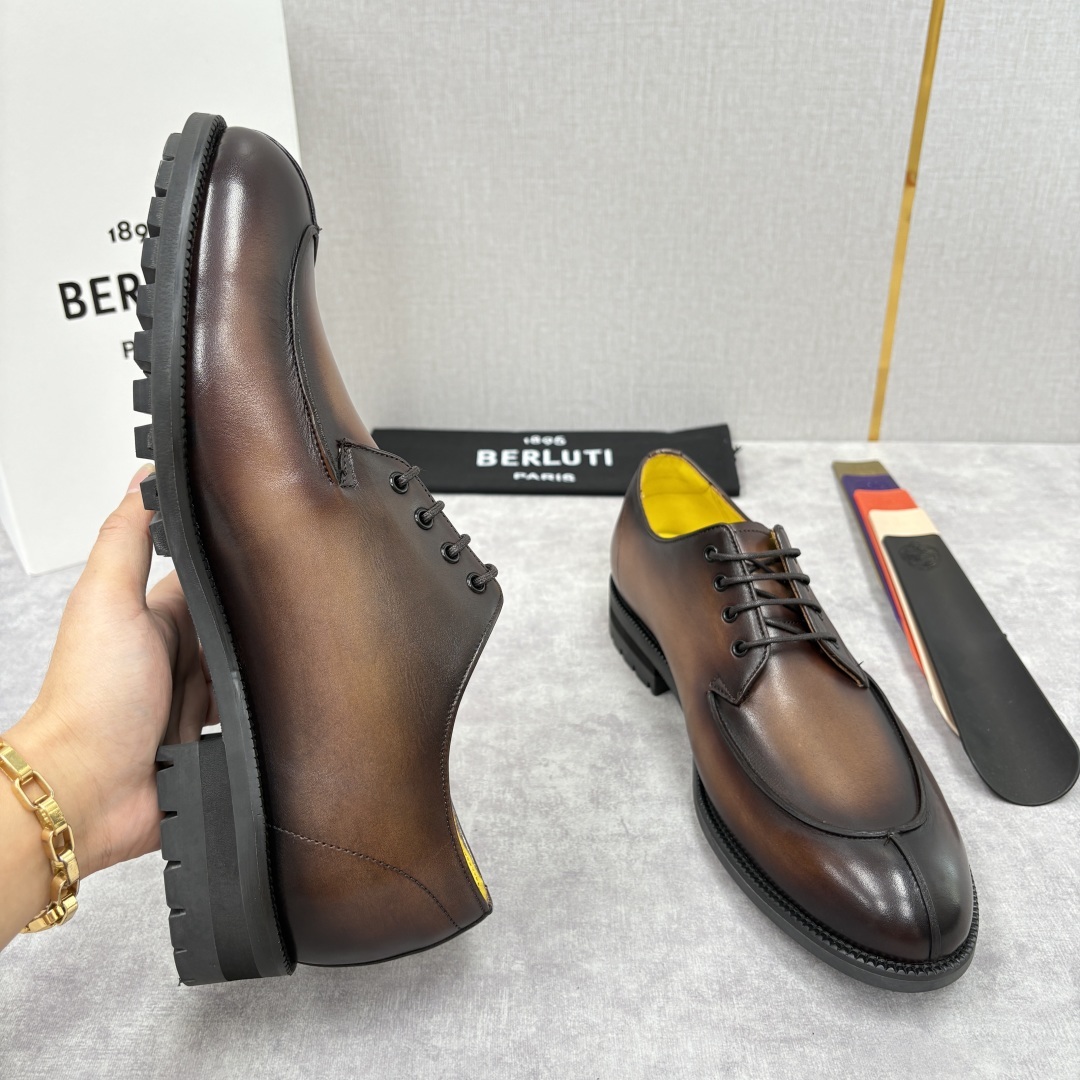 💋💍Berlut* 布鲁提 新品上架 New Oslo 皮革德比鞋官方 22,600 这款系带皮鞋选用优
