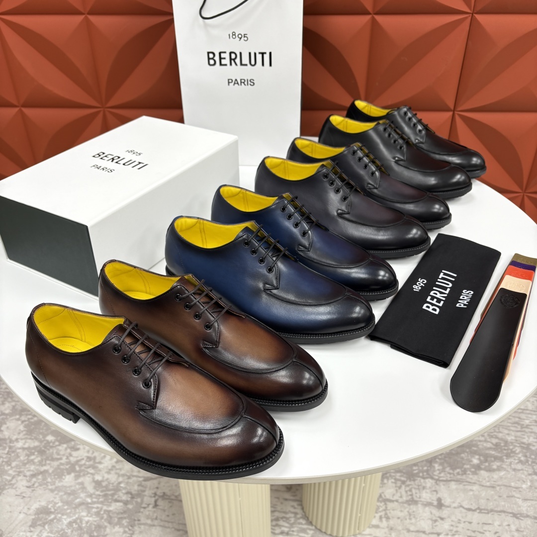💋💍Berlut* 布鲁提 新品上架 New Oslo 皮革德比鞋官方 22,600 这款系带皮鞋选用优