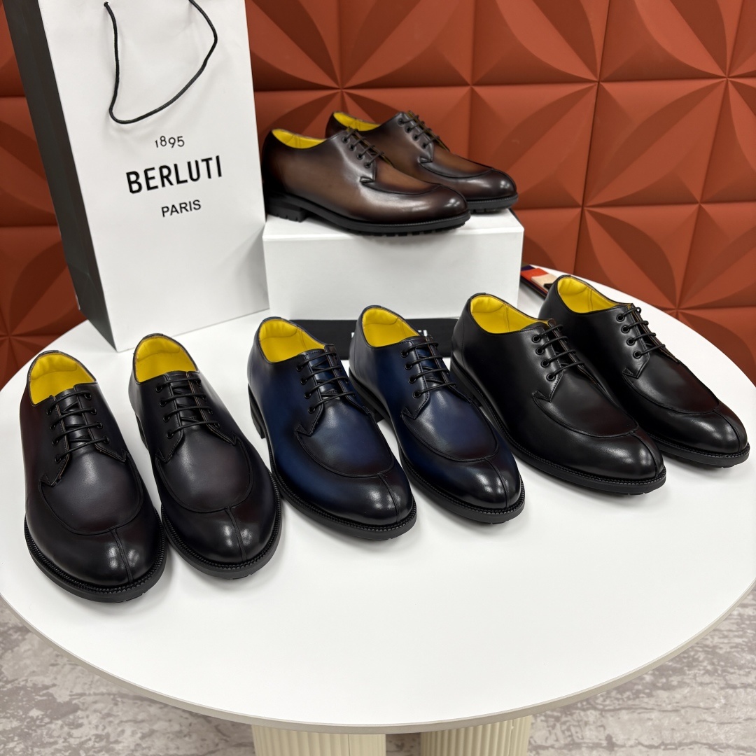 💋💍Berlut* 布鲁提 新品上架 New Oslo 皮革德比鞋官方 22,600 这款系带皮鞋选用优