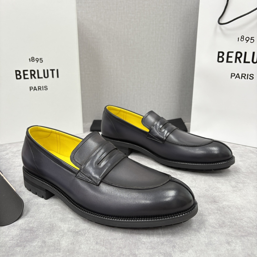 💋💍Berlut* 布鲁提 新品上架 New Oslo 皮革乐福鞋皮鞋官方 23,700 选用优质头层皮