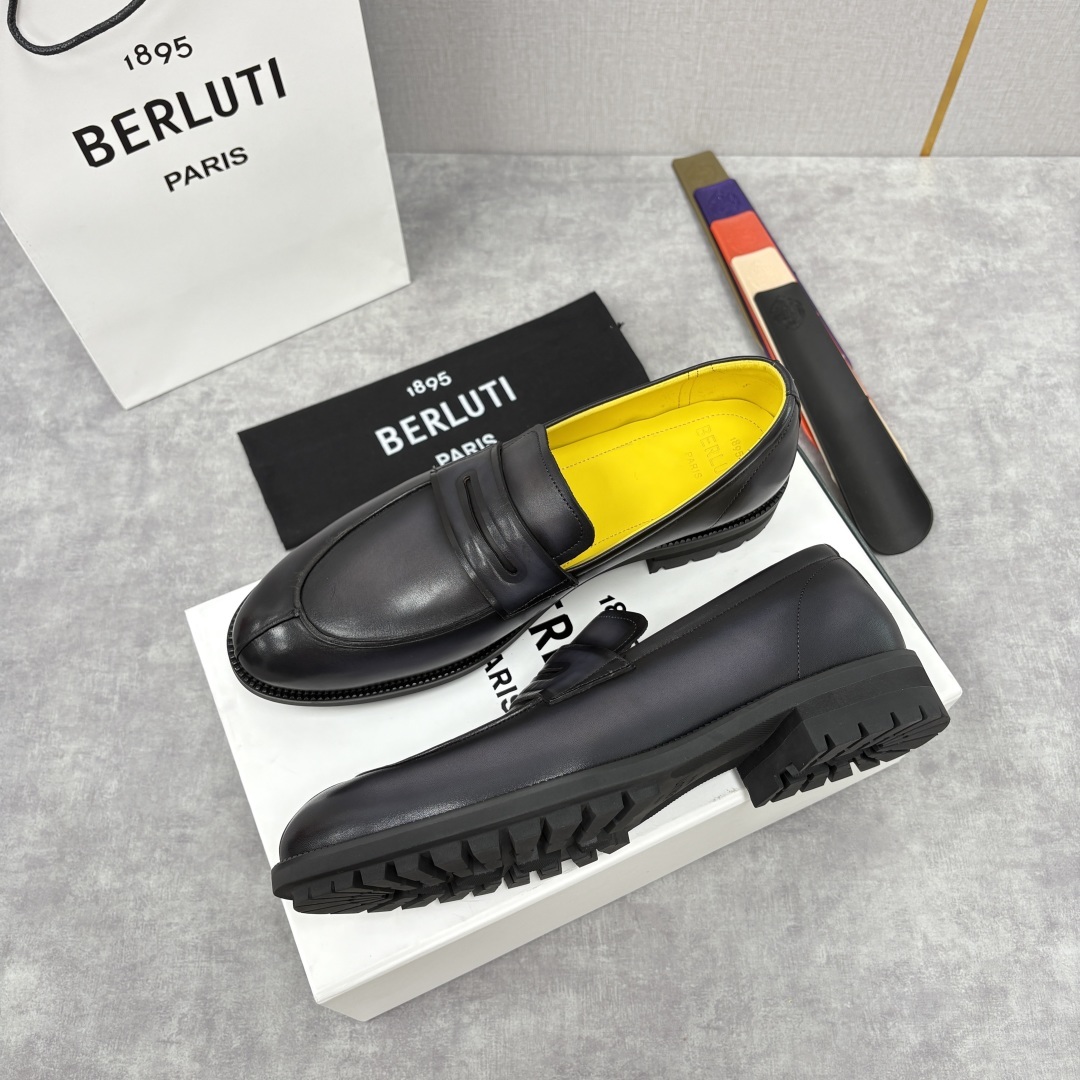 💋💍Berlut* 布鲁提 新品上架 New Oslo 皮革乐福鞋皮鞋官方 23,700 选用优质头层皮