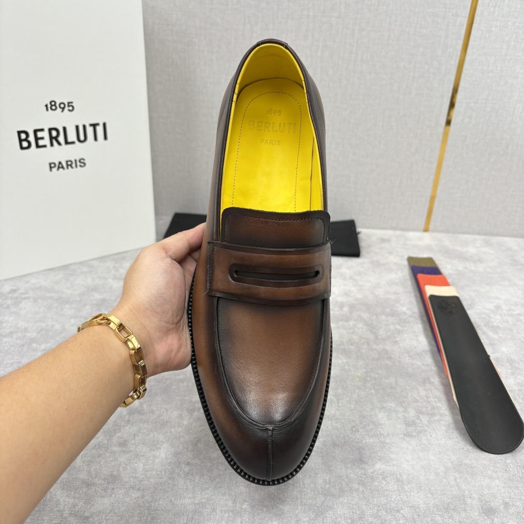 💋💍Berlut* 布鲁提 新品上架 New Oslo 皮革乐福鞋皮鞋官方 23,700 选用优质头层皮