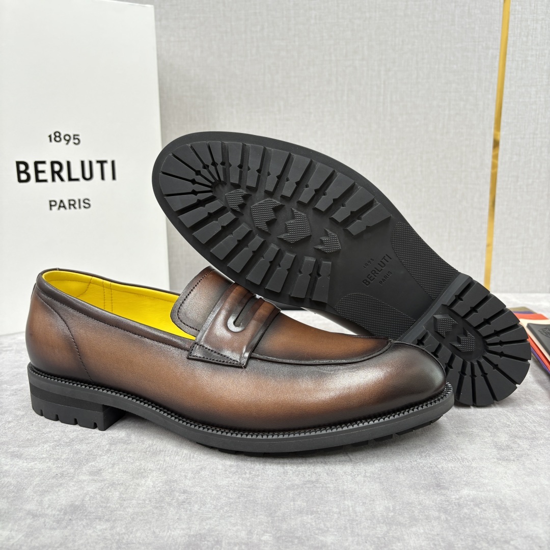 💋💍Berlut* 布鲁提 新品上架 New Oslo 皮革乐福鞋皮鞋官方 23,700 选用优质头层皮