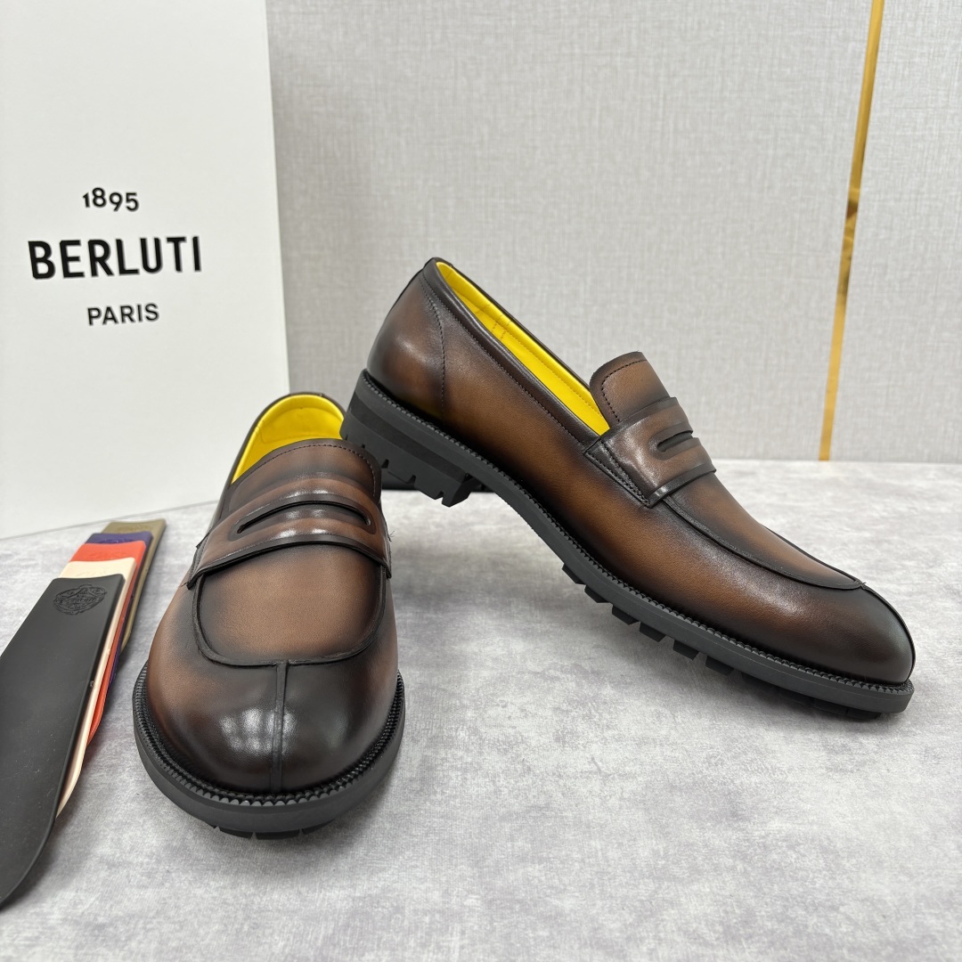 💋💍Berlut* 布鲁提 新品上架 New Oslo 皮革乐福鞋皮鞋官方 23,700 选用优质头层皮