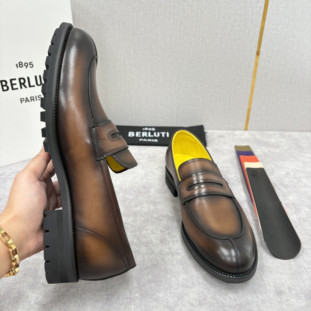 💋💍Berlut* 布鲁提 新品上架 New Oslo 皮革乐福鞋皮鞋官方 23,700 选用优质头层皮