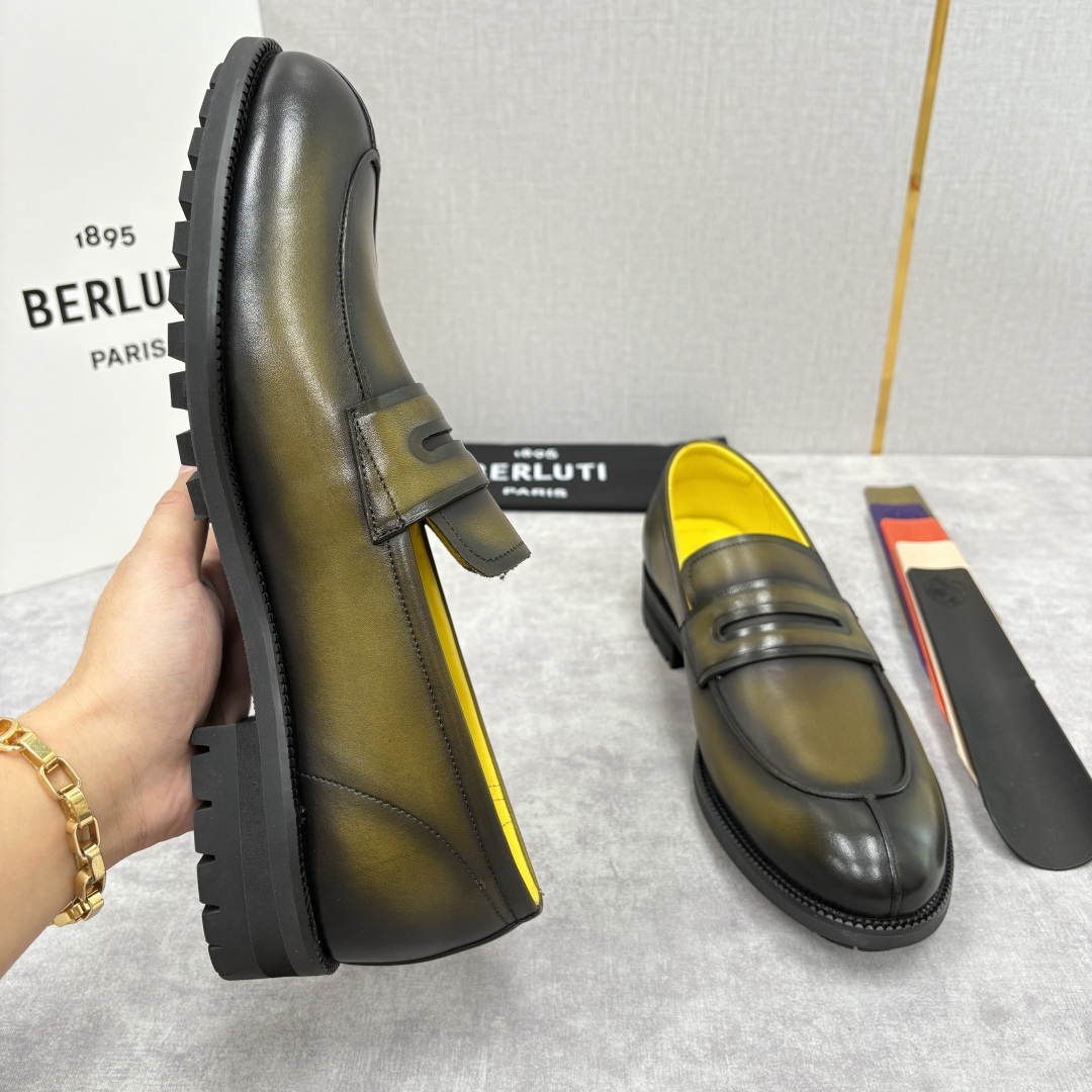 💋💍Berlut* 布鲁提 新品上架 New Oslo 皮革乐福鞋皮鞋官方 23,700 选用优质头层皮