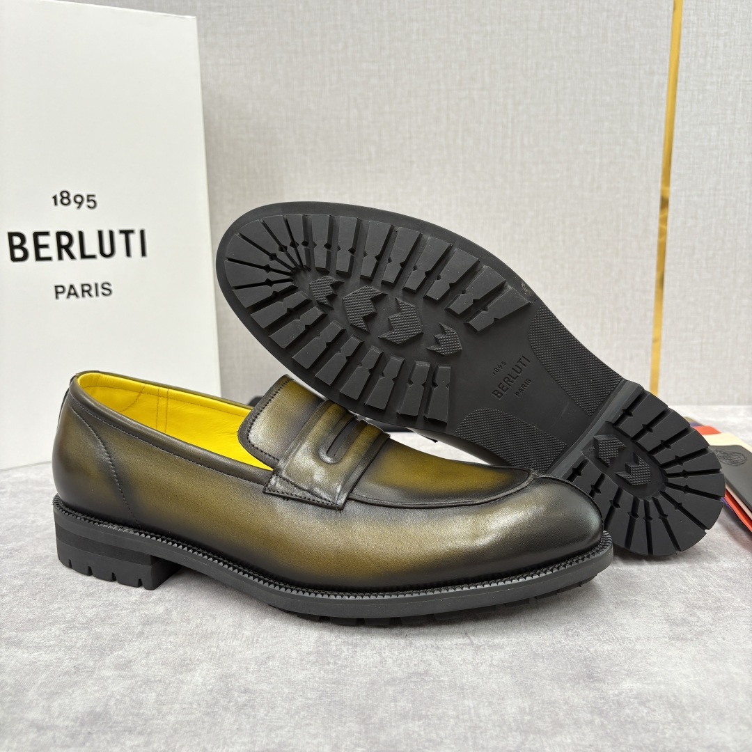 💋💍Berlut* 布鲁提 新品上架 New Oslo 皮革乐福鞋皮鞋官方 23,700 选用优质头层皮