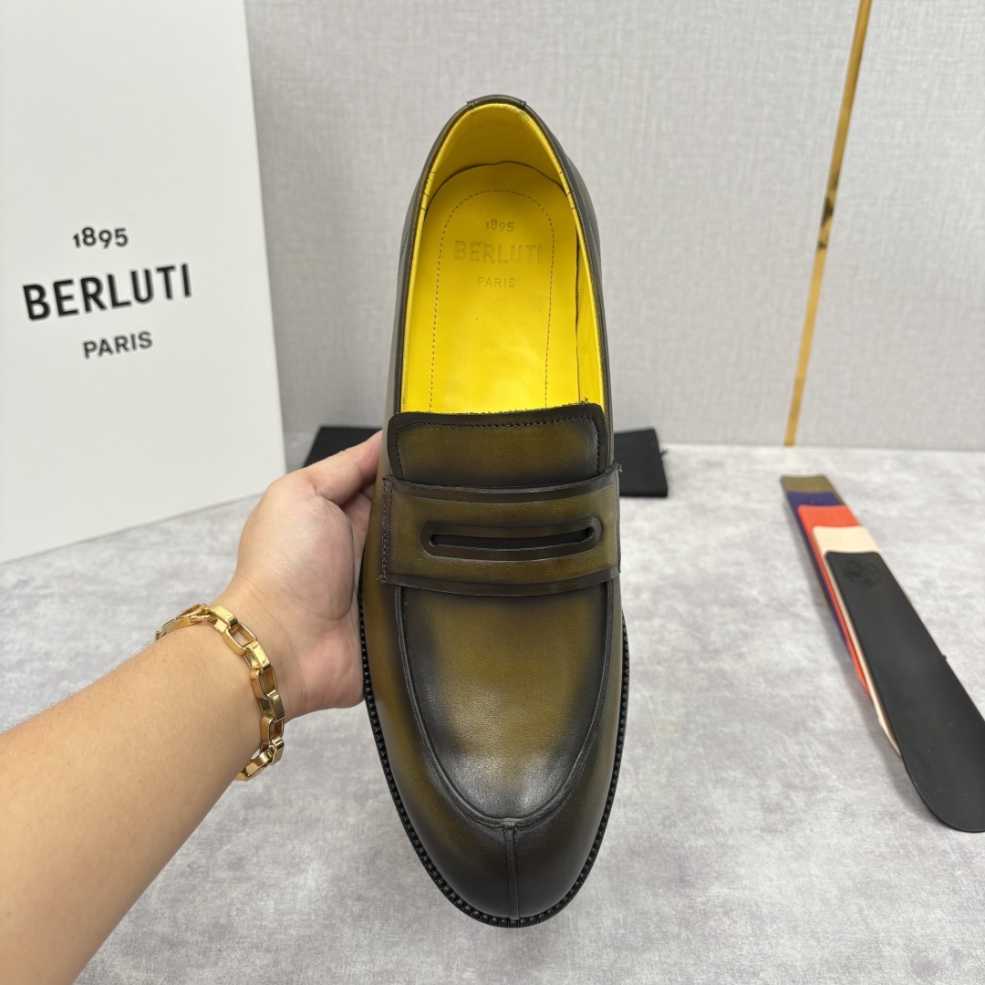 💋💍Berlut* 布鲁提 新品上架 New Oslo 皮革乐福鞋皮鞋官方 23,700 选用优质头层皮