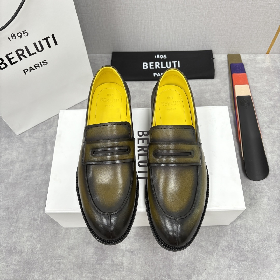 💋💍Berlut* 布鲁提 新品上架 New Oslo 皮革乐福鞋皮鞋官方 23,700 选用优质头层皮