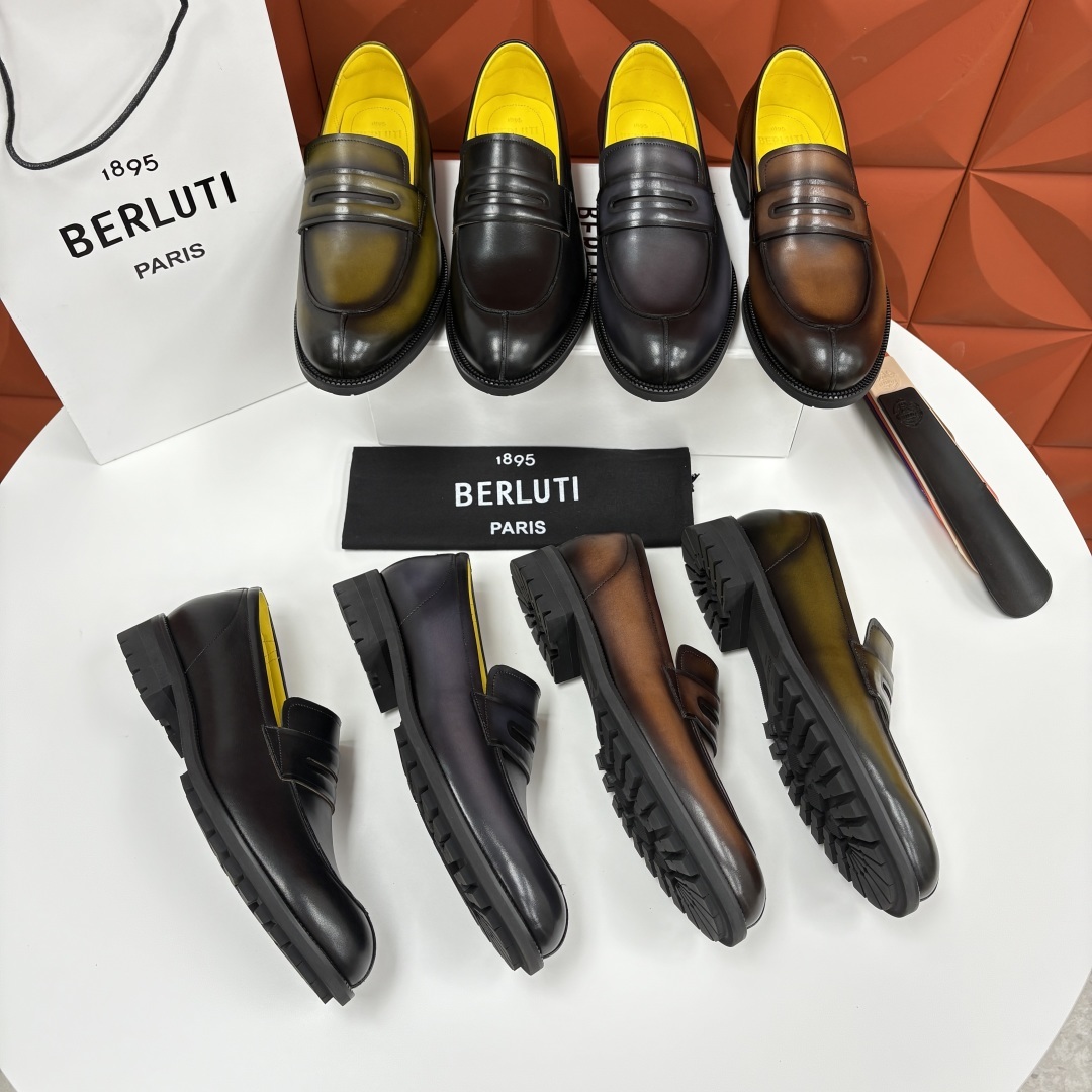💋💍Berlut* 布鲁提 新品上架 New Oslo 皮革乐福鞋皮鞋官方 23,700 选用优质头层皮