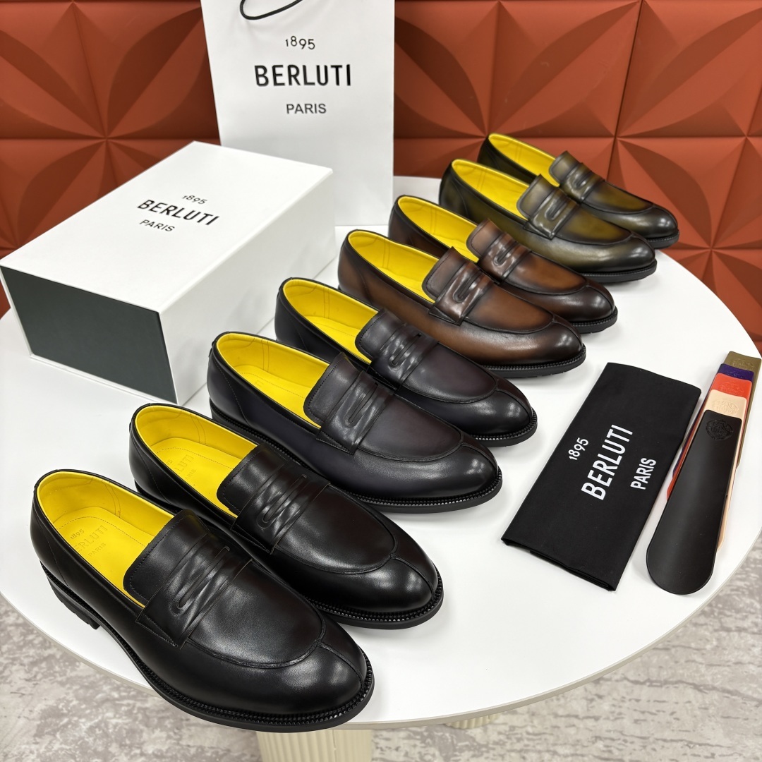 💋💍Berlut* 布鲁提 新品上架 New Oslo 皮革乐福鞋皮鞋官方 23,700 选用优质头层皮
