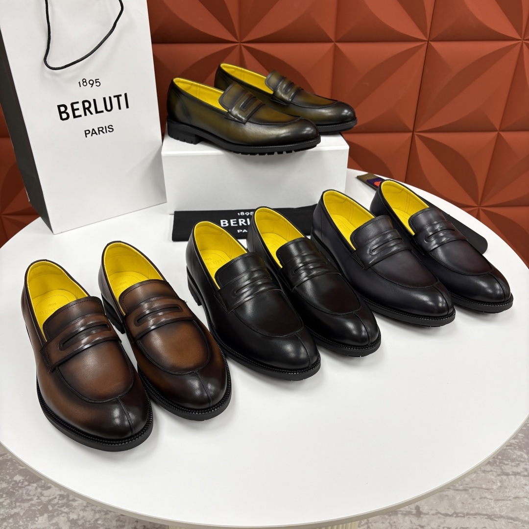 💋💍Berlut* 布鲁提 新品上架 New Oslo 皮革乐福鞋皮鞋官方 23,700 选用优质头层皮