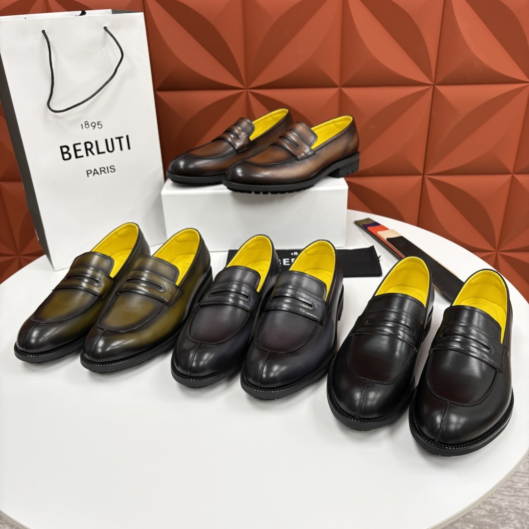 💋💍Berlut* 布鲁提 新品上架 New Oslo 皮革乐福鞋皮鞋官方 23,700 选用优质头层皮