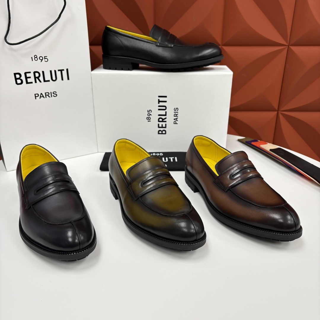 💋💍Berlut* 布鲁提 新品上架 New Oslo 皮革乐福鞋皮鞋官方 23,700 选用优质头层皮