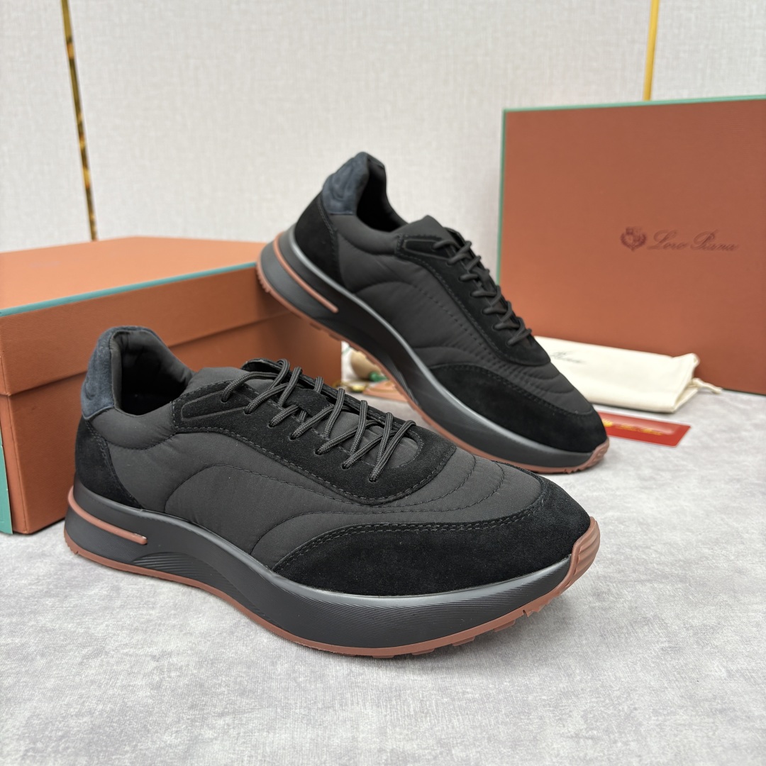 💋💍LP 家新品 Loro Pian* 诺悠*翩雅 Week End Walk 男士网面牛皮拼接休闲运动