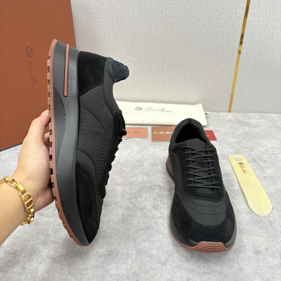 💋💍LP 家新品 Loro Pian* 诺悠*翩雅 Week End Walk 男士网面牛皮拼接休闲运动