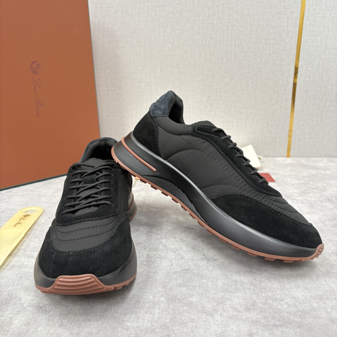 💋💍LP 家新品 Loro Pian* 诺悠*翩雅 Week End Walk 男士网面牛皮拼接休闲运动