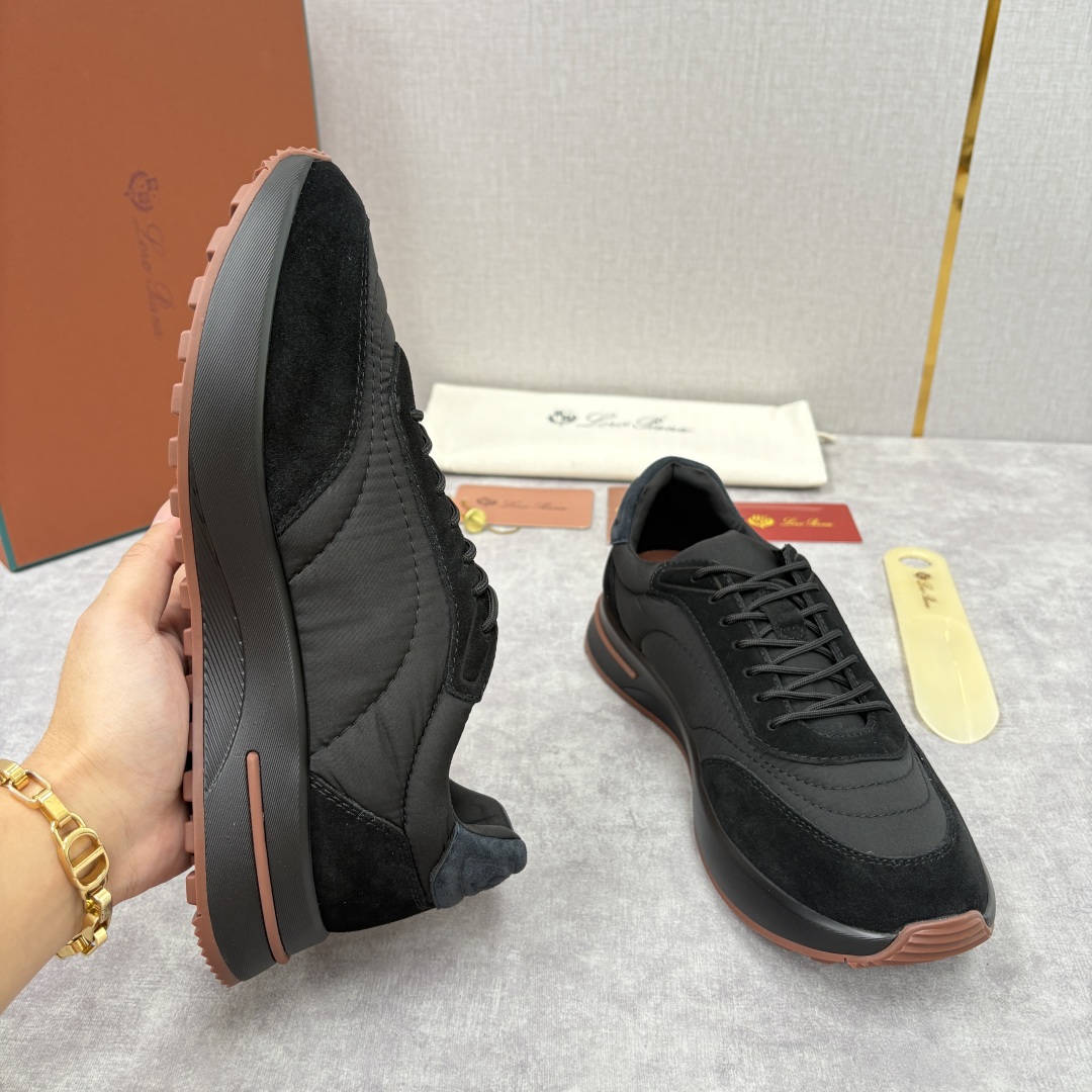 💋💍LP 家新品 Loro Pian* 诺悠*翩雅 Week End Walk 男士网面牛皮拼接休闲运动