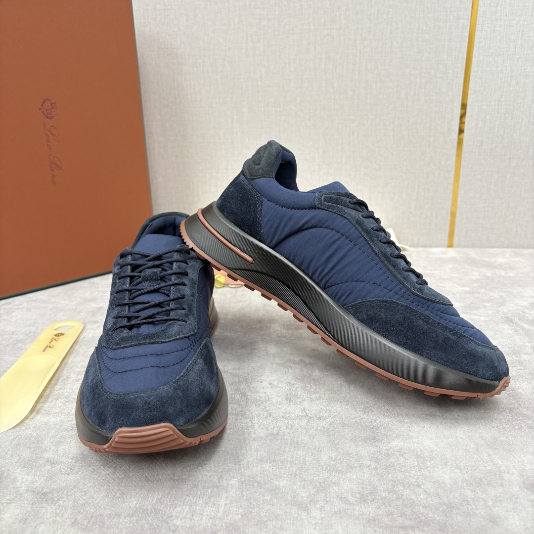 💋💍LP 家新品 Loro Pian* 诺悠*翩雅 Week End Walk 男士网面牛皮拼接休闲运动