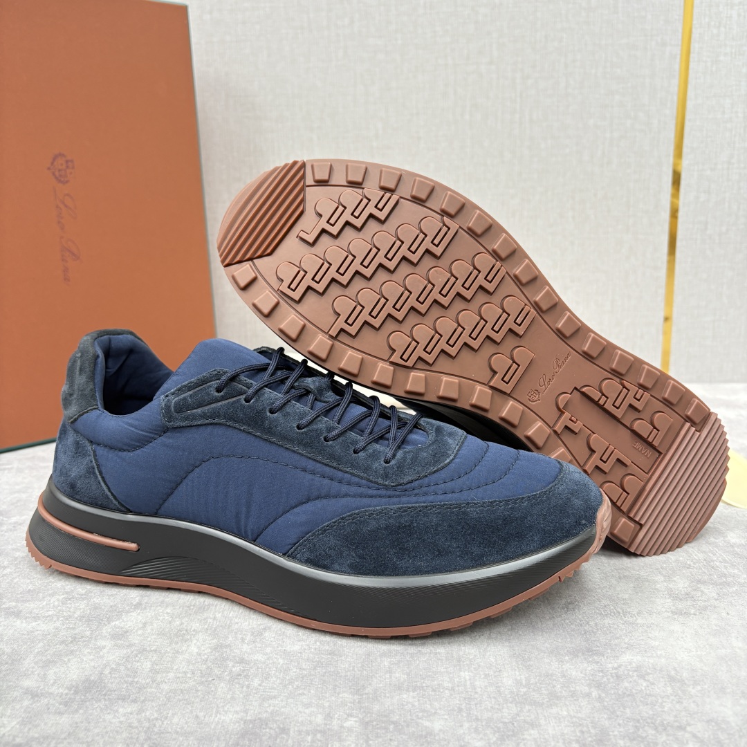 💋💍LP 家新品 Loro Pian* 诺悠*翩雅 Week End Walk 男士网面牛皮拼接休闲运动