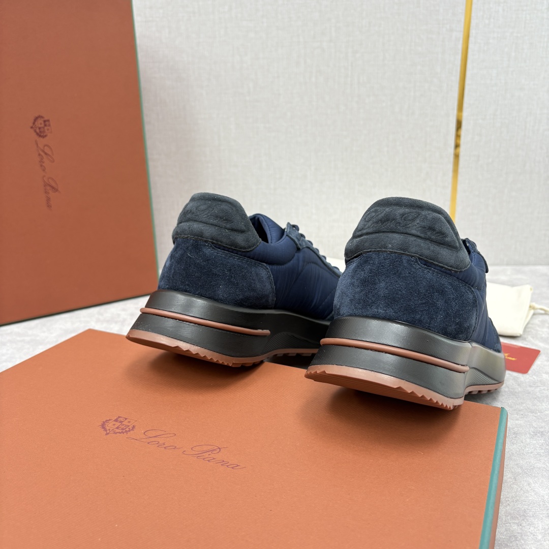💋💍LP 家新品 Loro Pian* 诺悠*翩雅 Week End Walk 男士网面牛皮拼接休闲运动