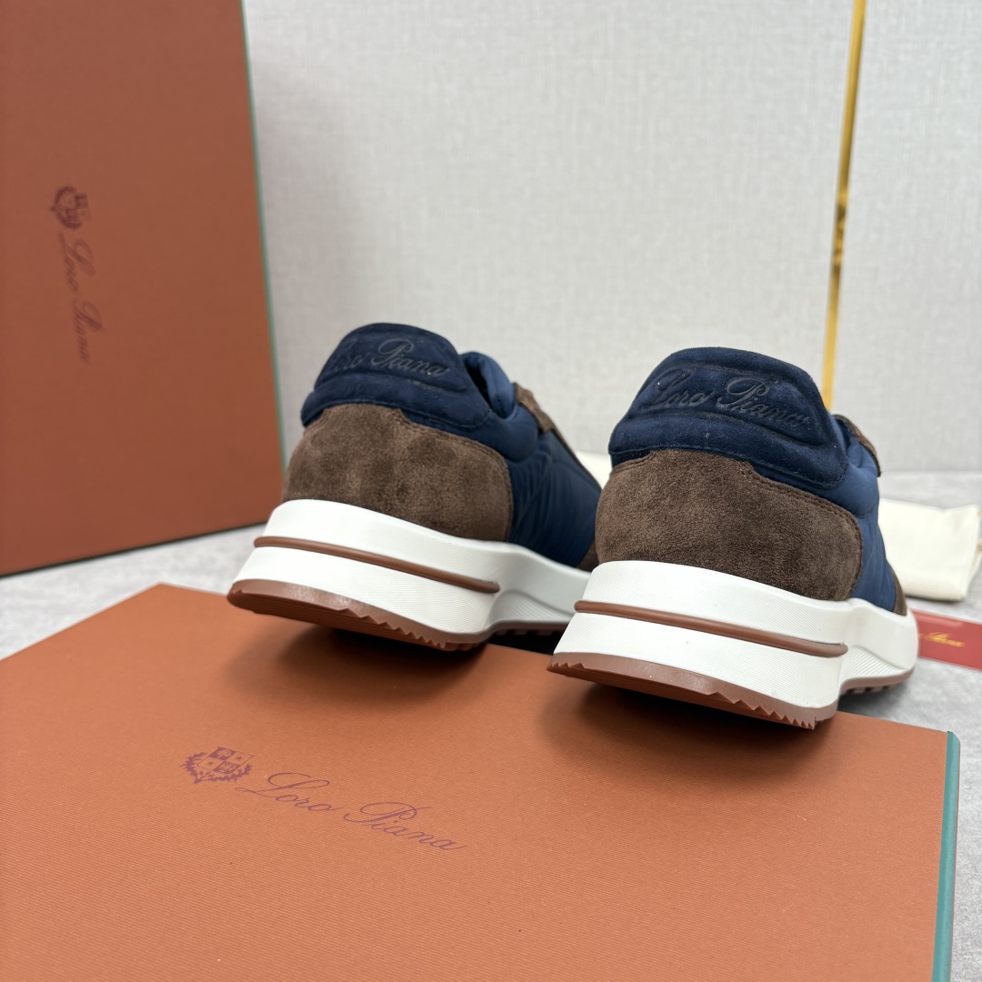 💋💍LP 家新品 Loro Pian* 诺悠*翩雅 Week End Walk 男士网面牛皮拼接休闲运动