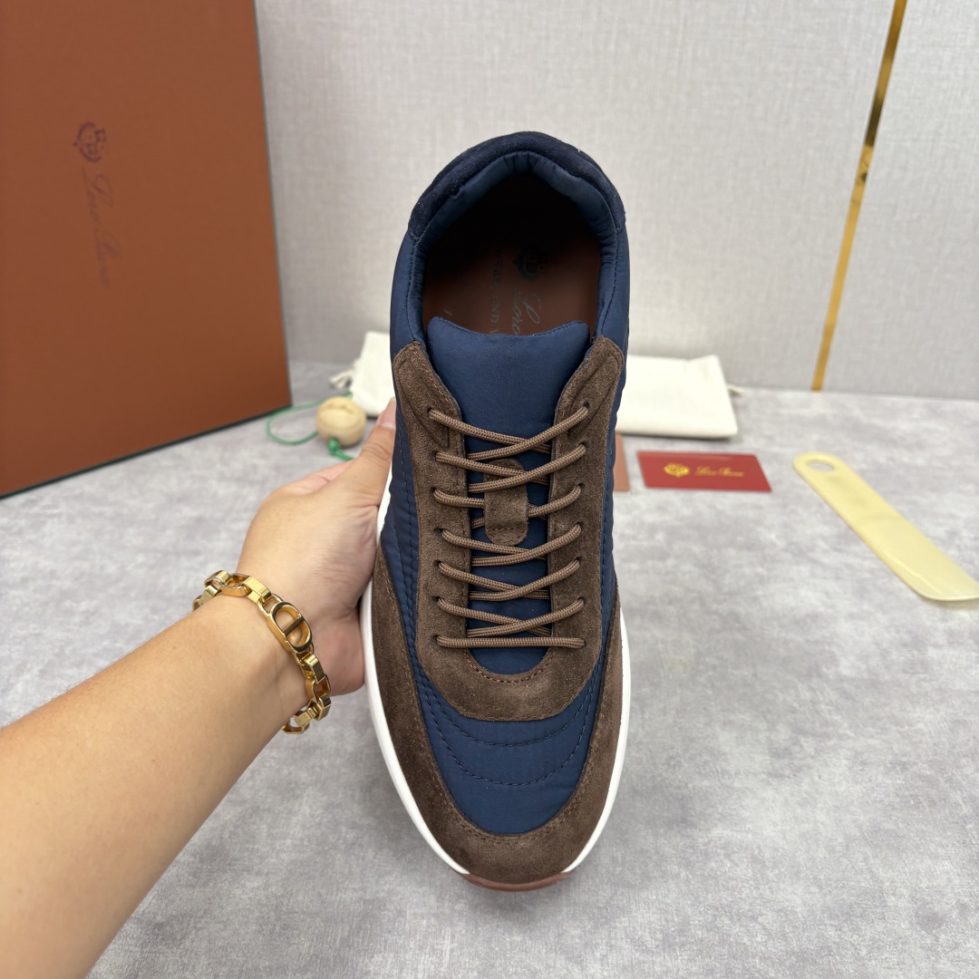 💋💍LP 家新品 Loro Pian* 诺悠*翩雅 Week End Walk 男士网面牛皮拼接休闲运动