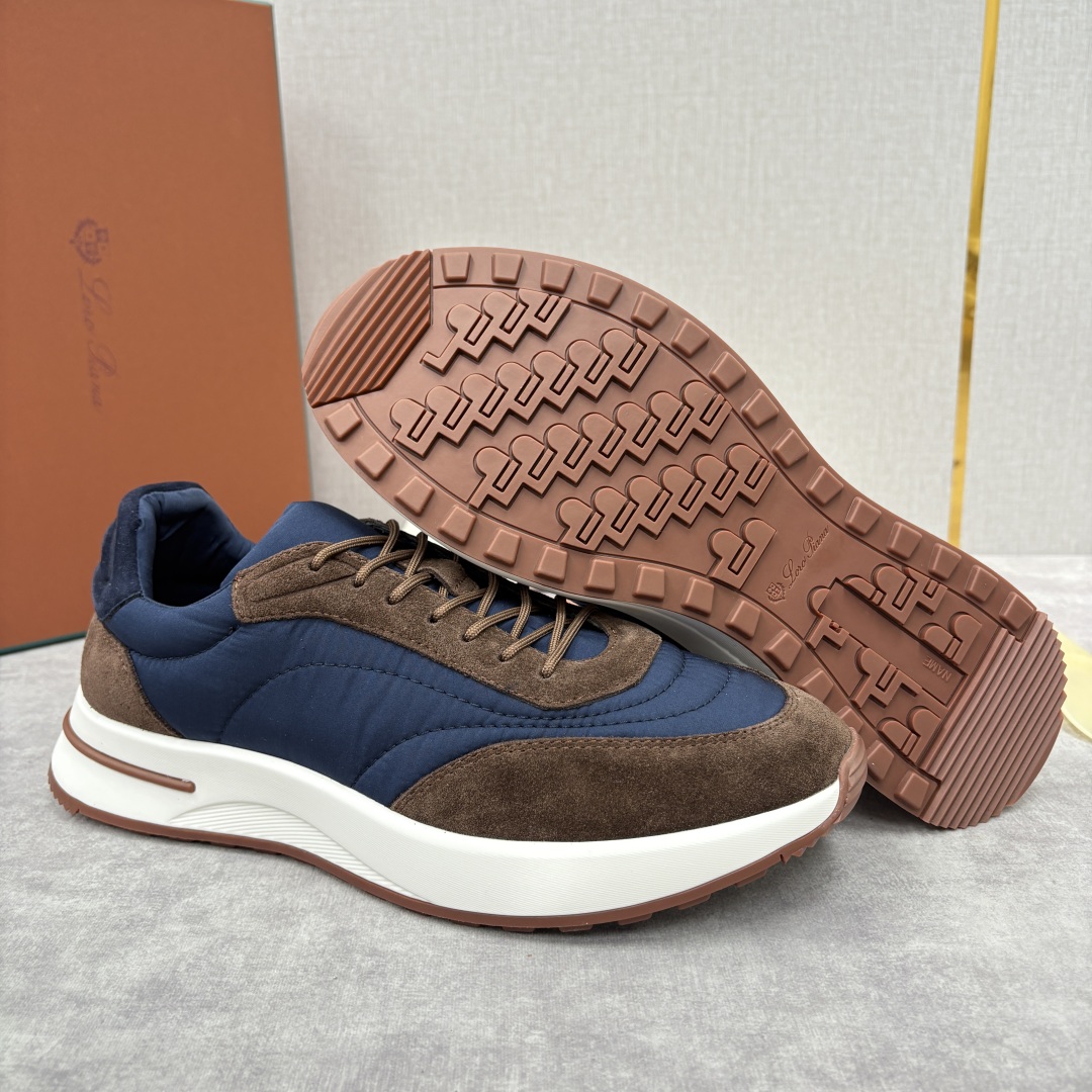 💋💍LP 家新品 Loro Pian* 诺悠*翩雅 Week End Walk 男士网面牛皮拼接休闲运动