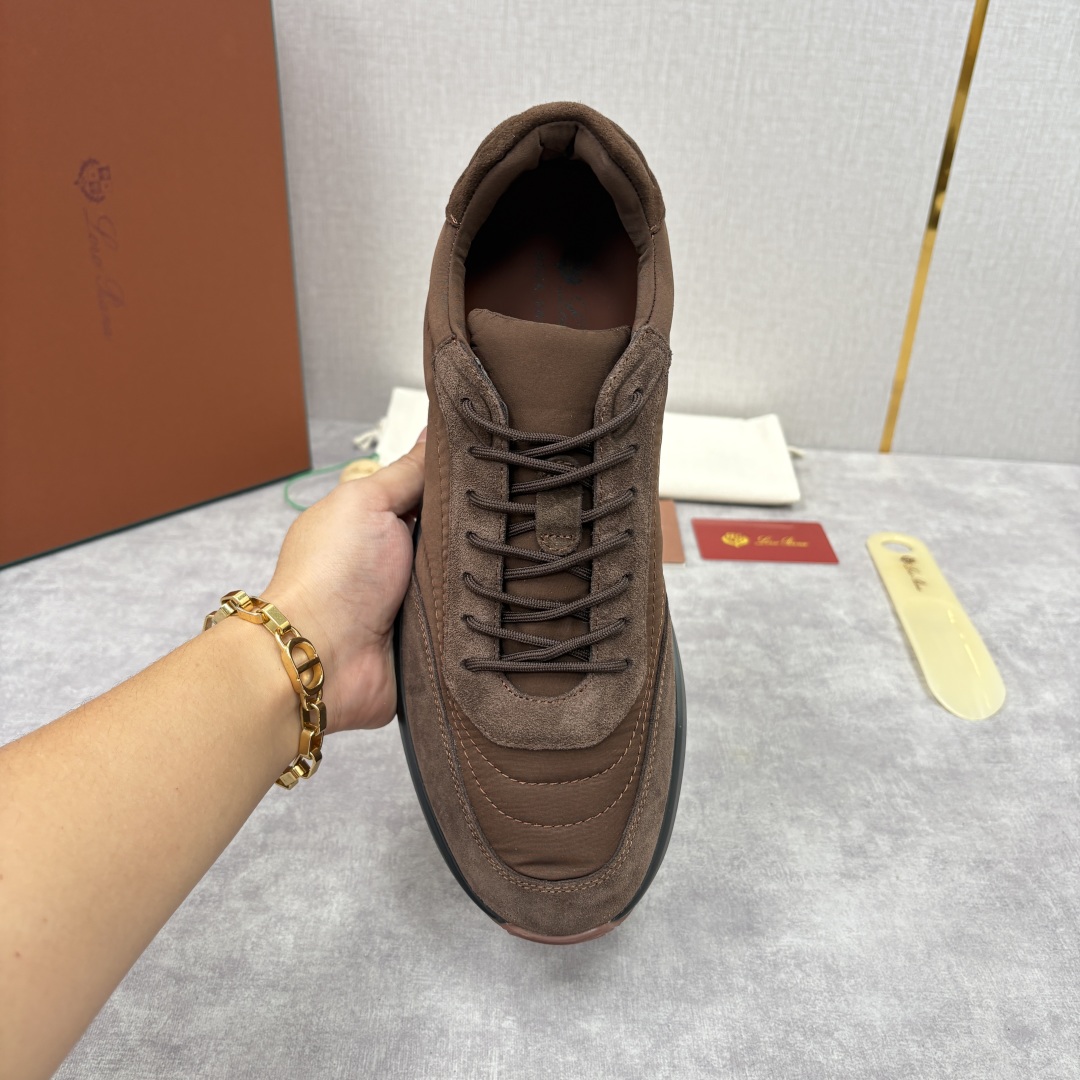 💋💍LP 家新品 Loro Pian* 诺悠*翩雅 Week End Walk 男士网面牛皮拼接休闲运动
