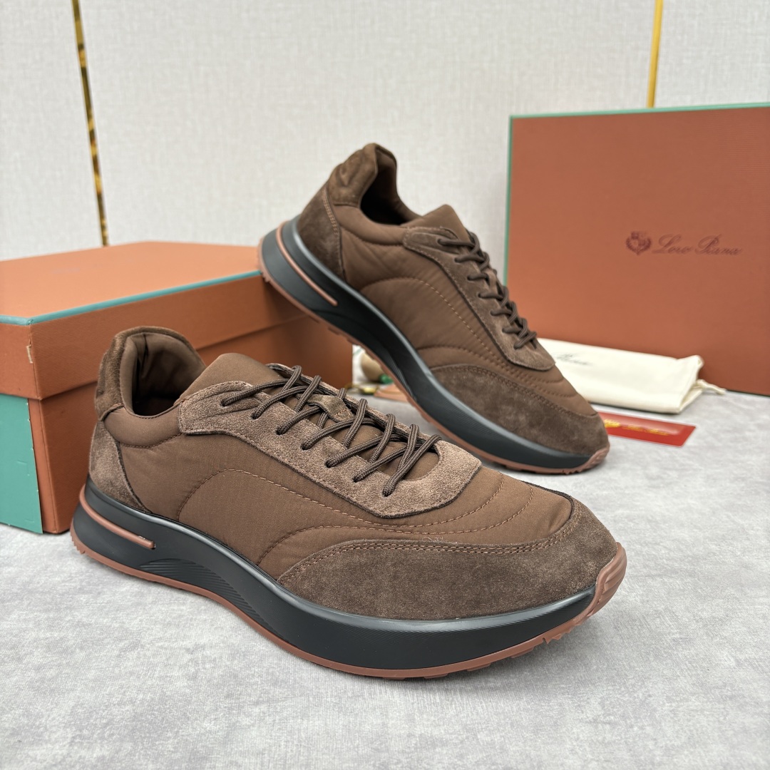 💋💍LP 家新品 Loro Pian* 诺悠*翩雅 Week End Walk 男士网面牛皮拼接休闲运动