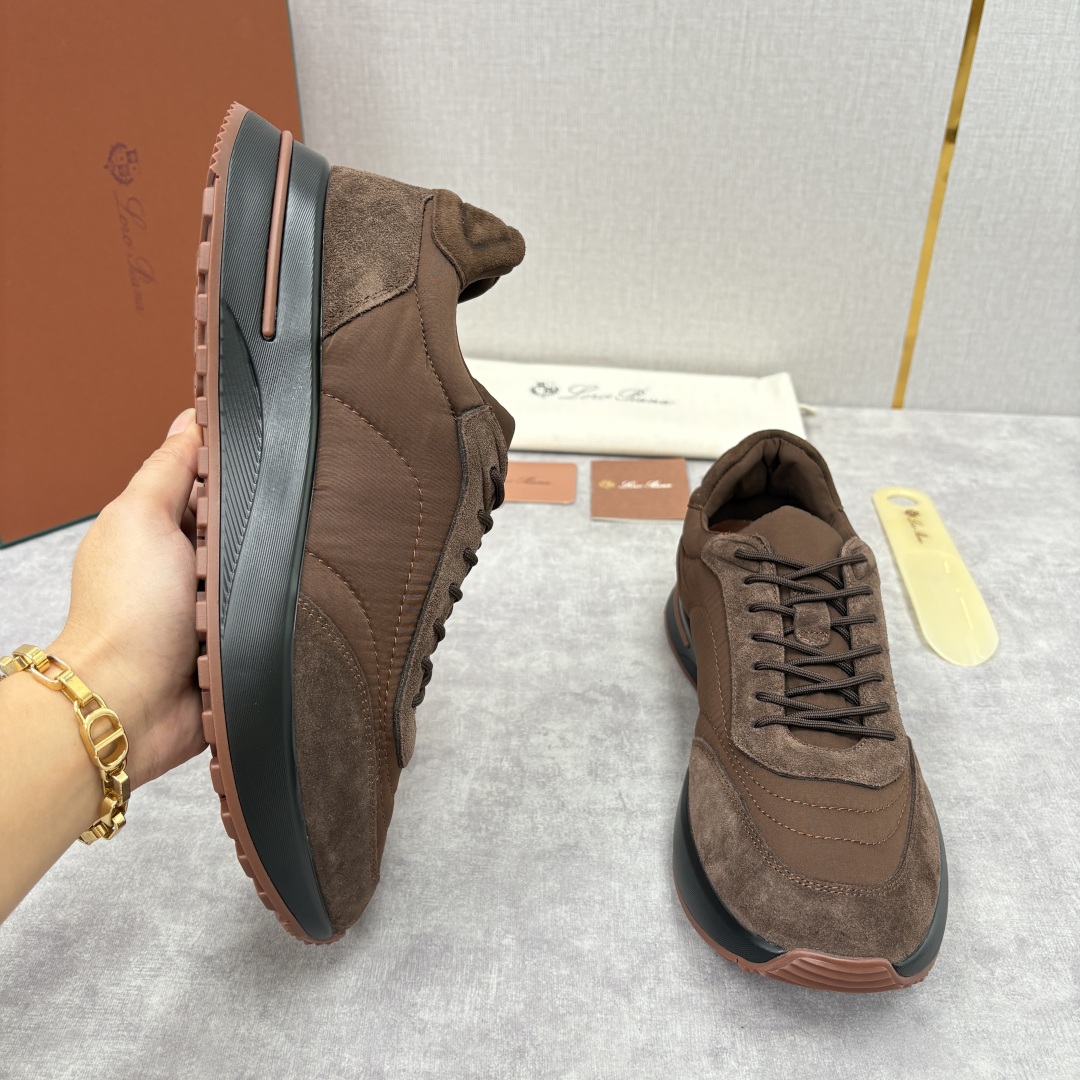 💋💍LP 家新品 Loro Pian* 诺悠*翩雅 Week End Walk 男士网面牛皮拼接休闲运动