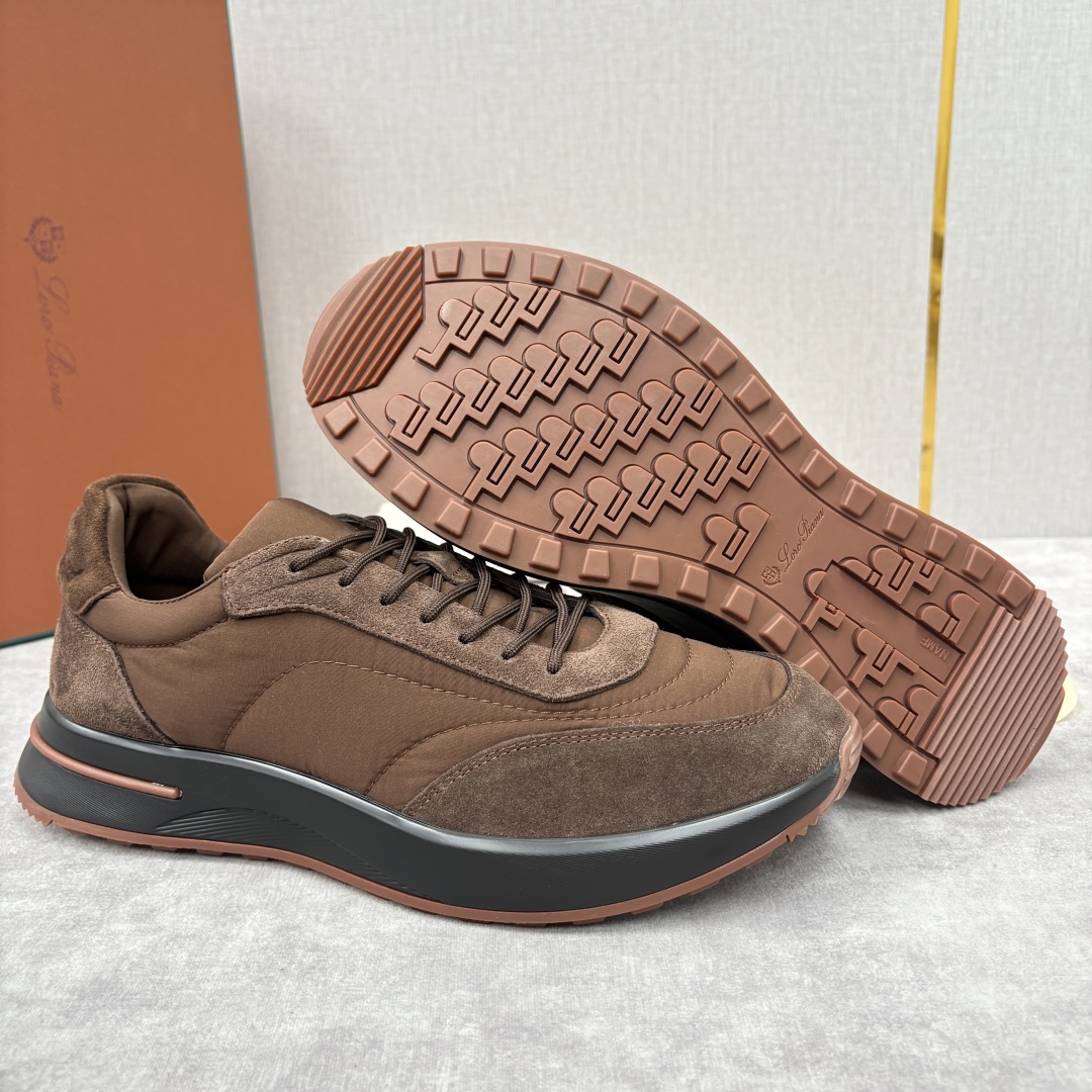 💋💍LP 家新品 Loro Pian* 诺悠*翩雅 Week End Walk 男士网面牛皮拼接休闲运动