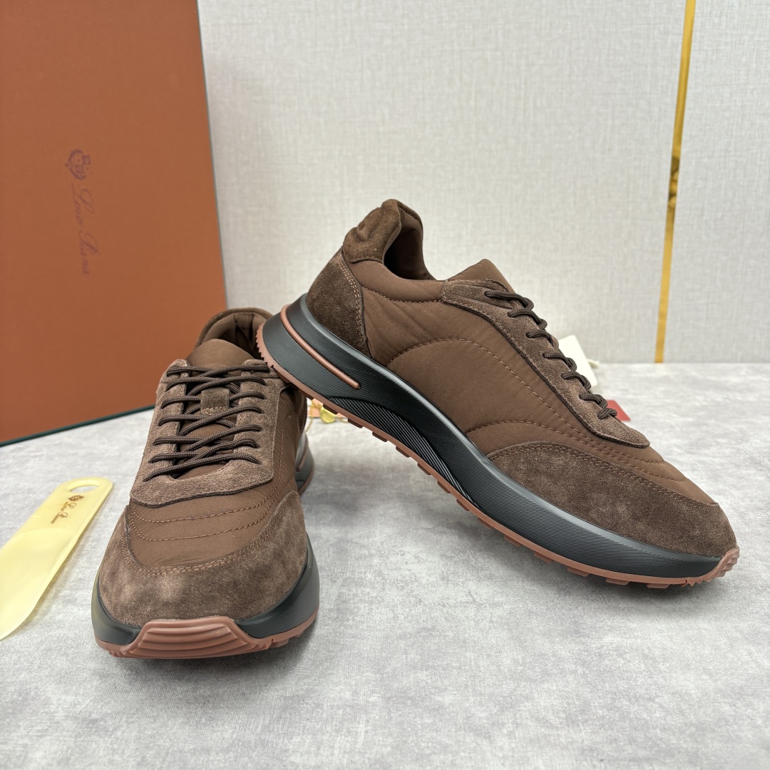💋💍LP 家新品 Loro Pian* 诺悠*翩雅 Week End Walk 男士网面牛皮拼接休闲运动