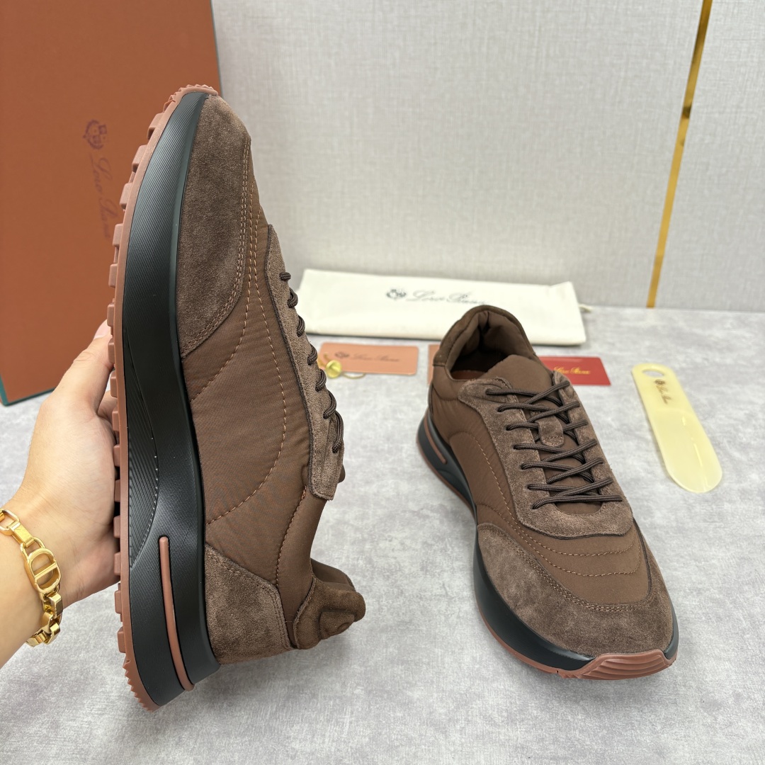 💋💍LP 家新品 Loro Pian* 诺悠*翩雅 Week End Walk 男士网面牛皮拼接休闲运动