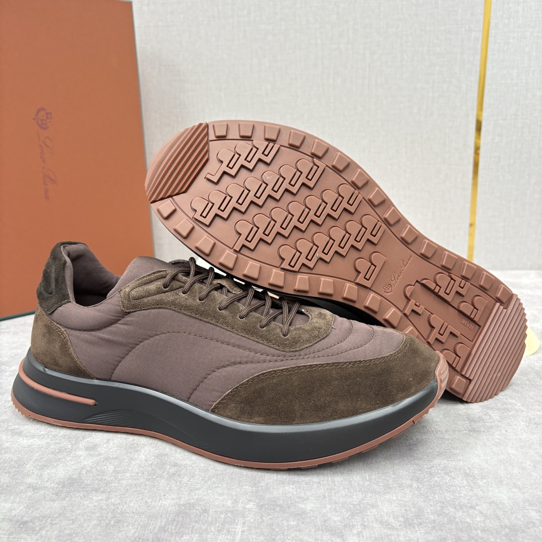 💋💍LP 家新品 Loro Pian* 诺悠*翩雅 Week End Walk 男士网面牛皮拼接休闲运动