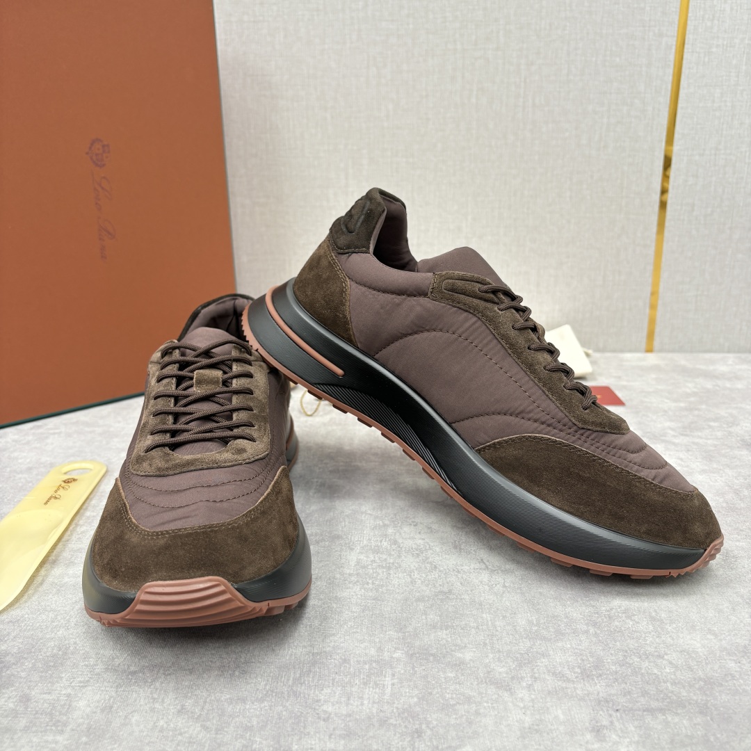💋💍LP 家新品 Loro Pian* 诺悠*翩雅 Week End Walk 男士网面牛皮拼接休闲运动