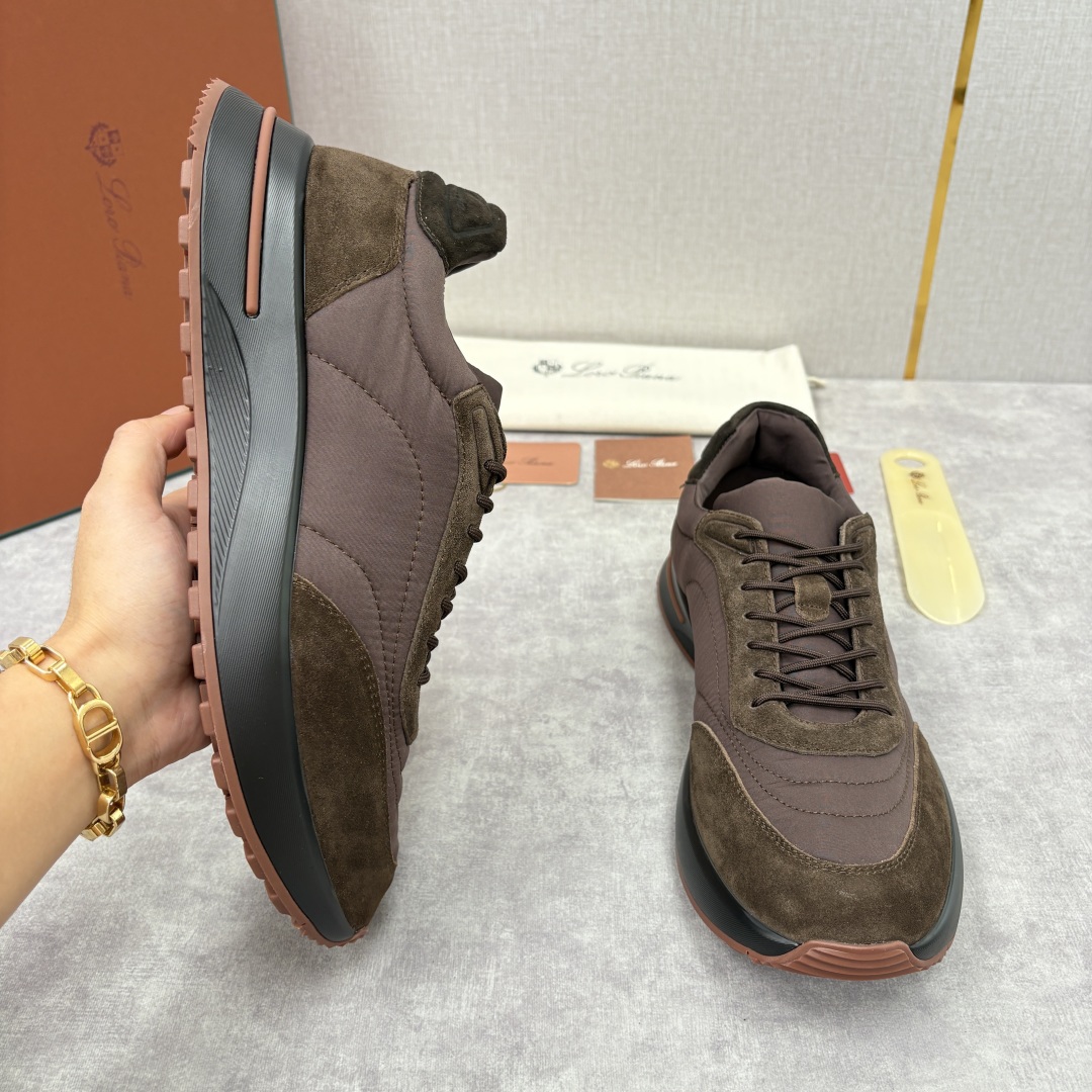 💋💍LP 家新品 Loro Pian* 诺悠*翩雅 Week End Walk 男士网面牛皮拼接休闲运动